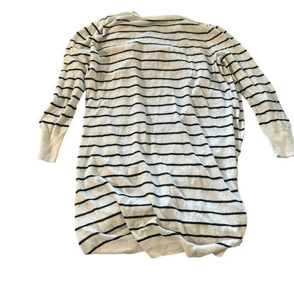 Halogen 1P (small) cream and black striped knit cardigan - Picture 2 of 5